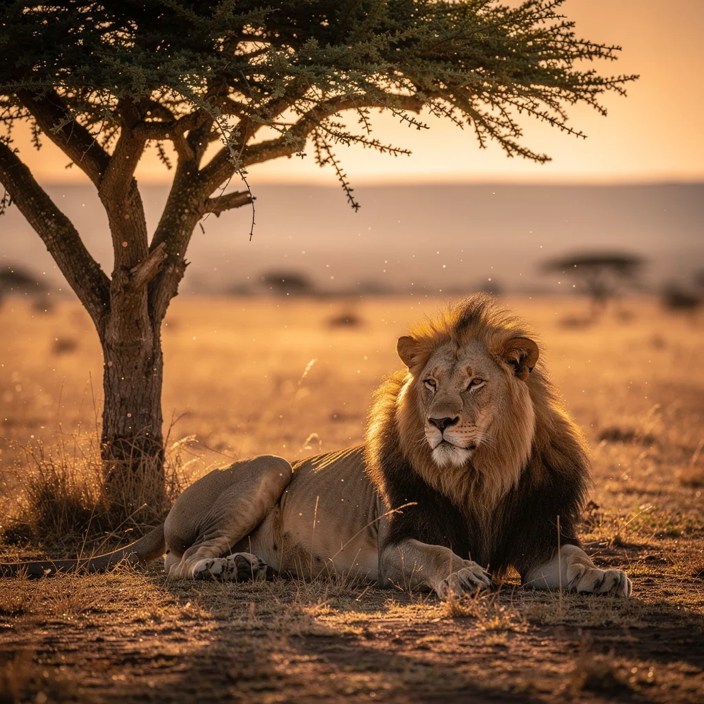 Wildlife photograph of a resting lion